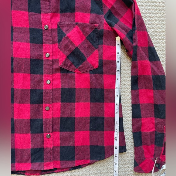 Amy & Ivy Red Plaid Shirt Size S - Picture 4 of 9